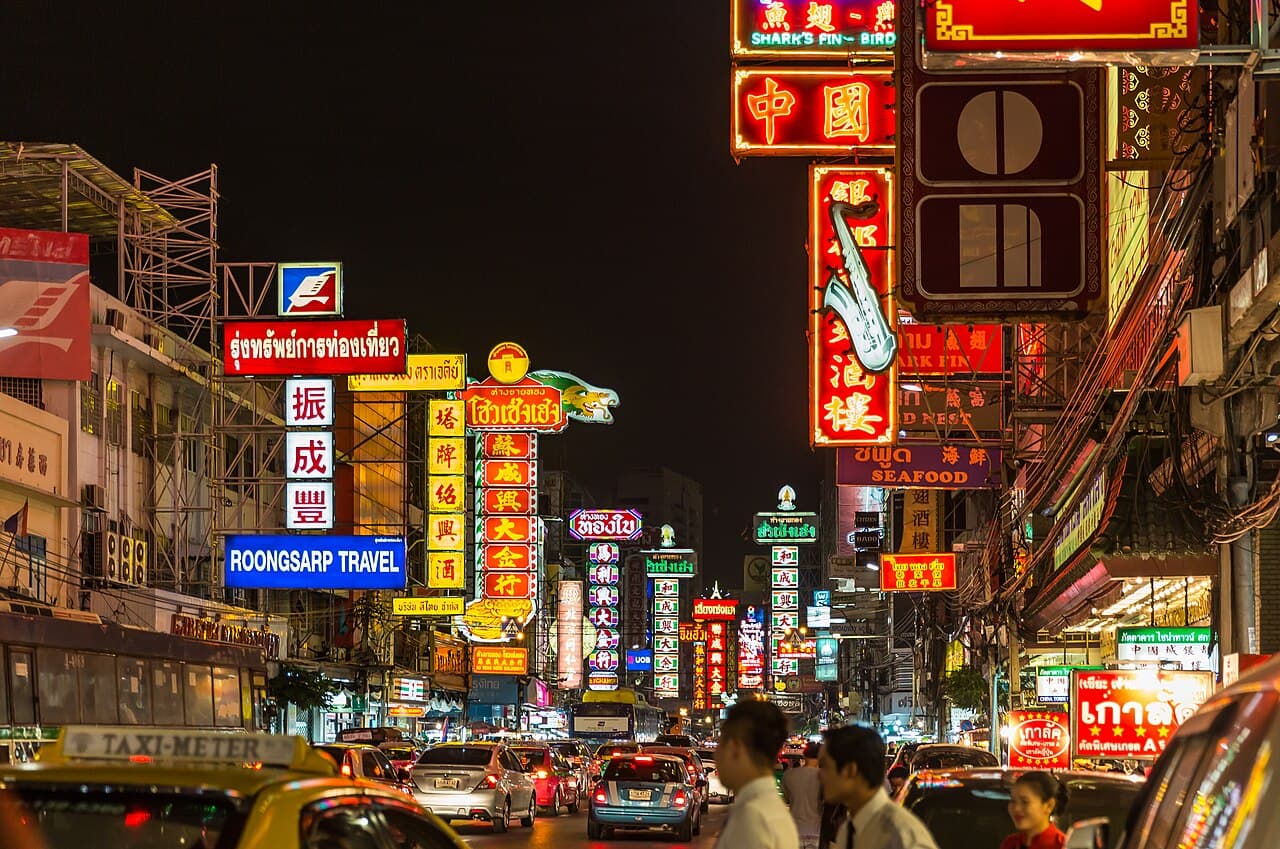 Yaowarat, Bangkok's Chinatown, at night