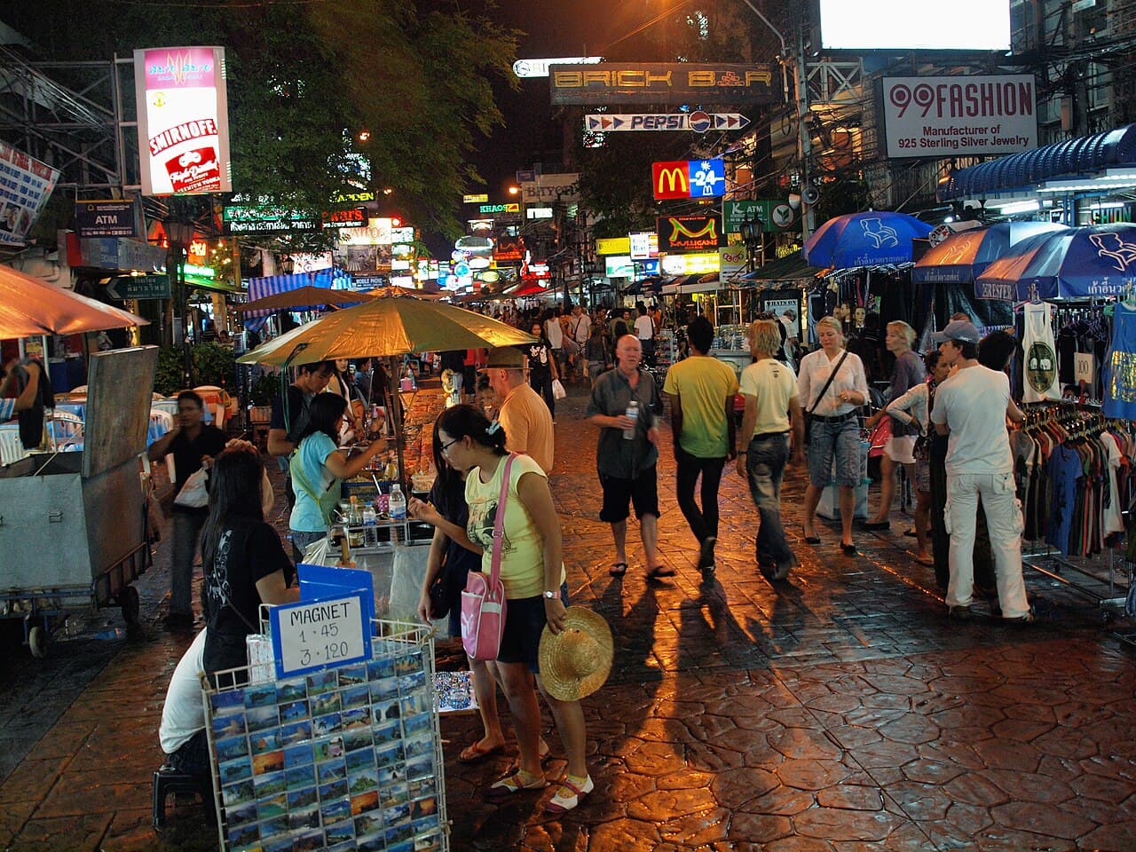 Khao San Road at night, Bangkok
