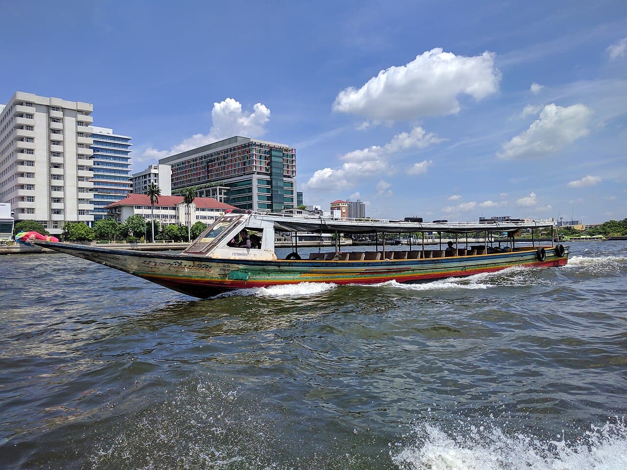 An express boat on the Chao Phraya river, Bangkok