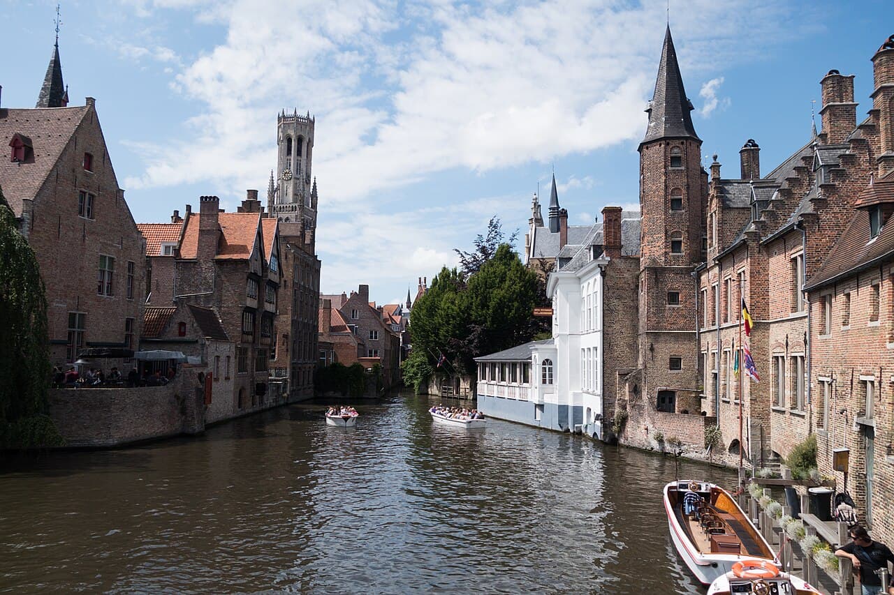 A boat on the canals of Bruges