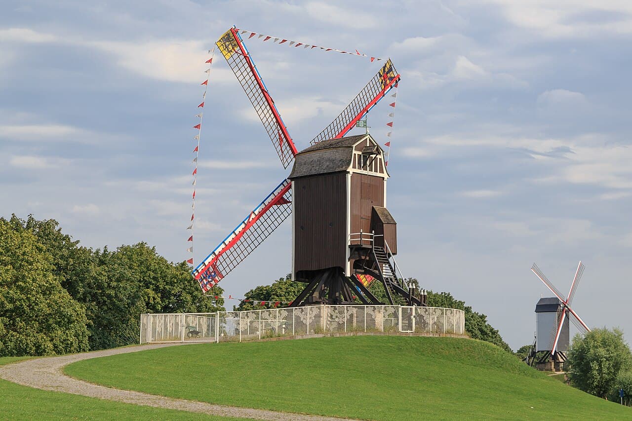 A windmill on the ramparts of Bruges
