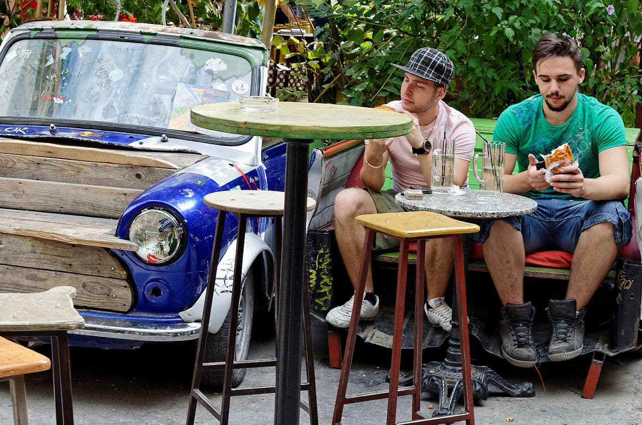 A ruin bar in the Jewish quarter, Budapest