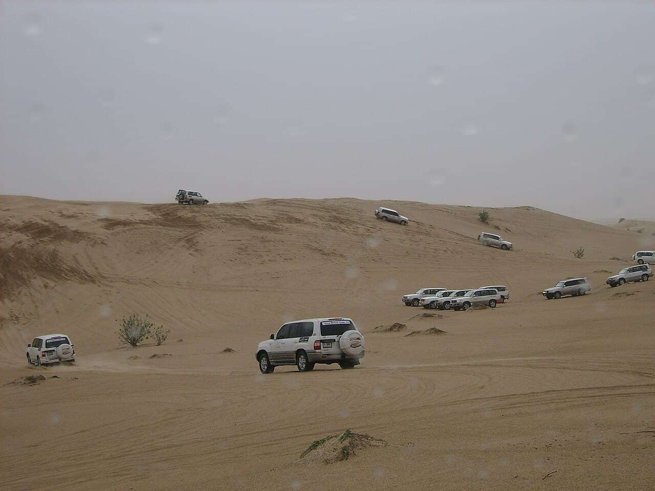 4x4 dune bashing on a desert safari near Dubai