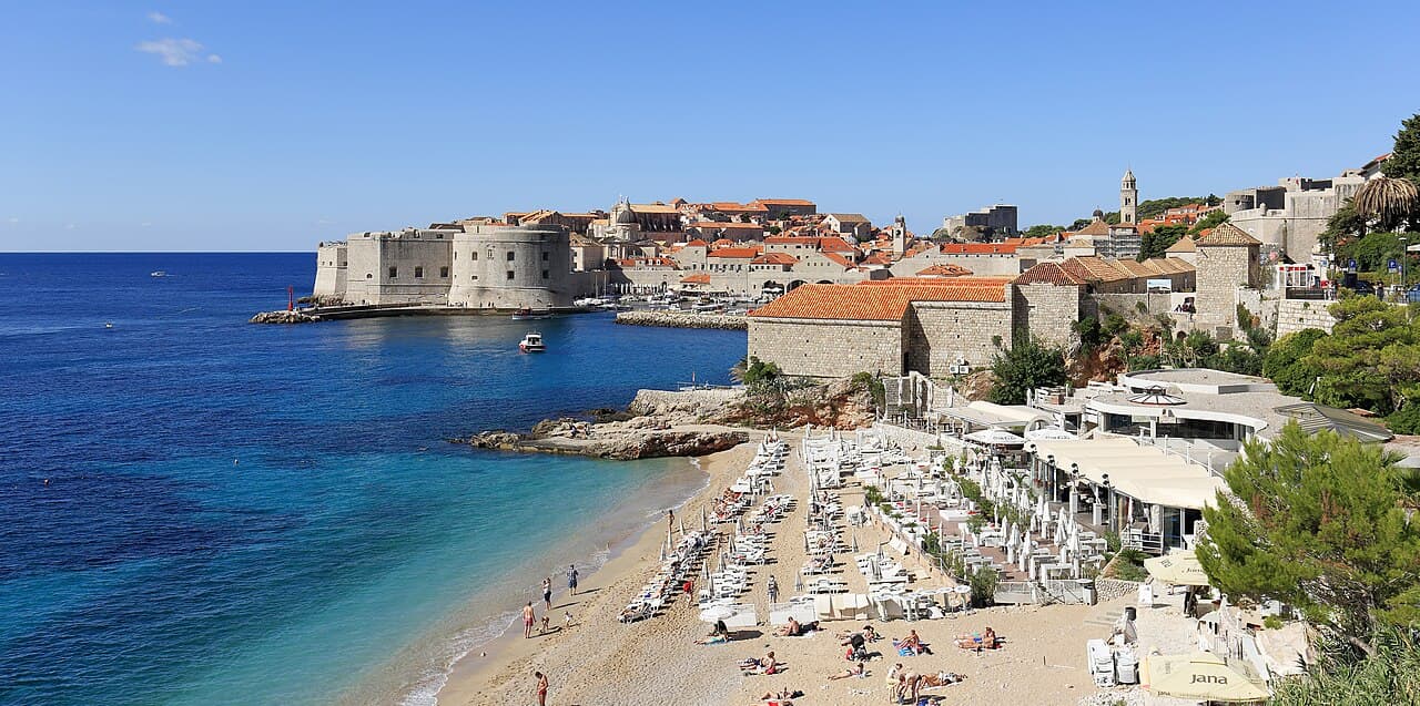 Banje Beach below the walls of Dubrovnik