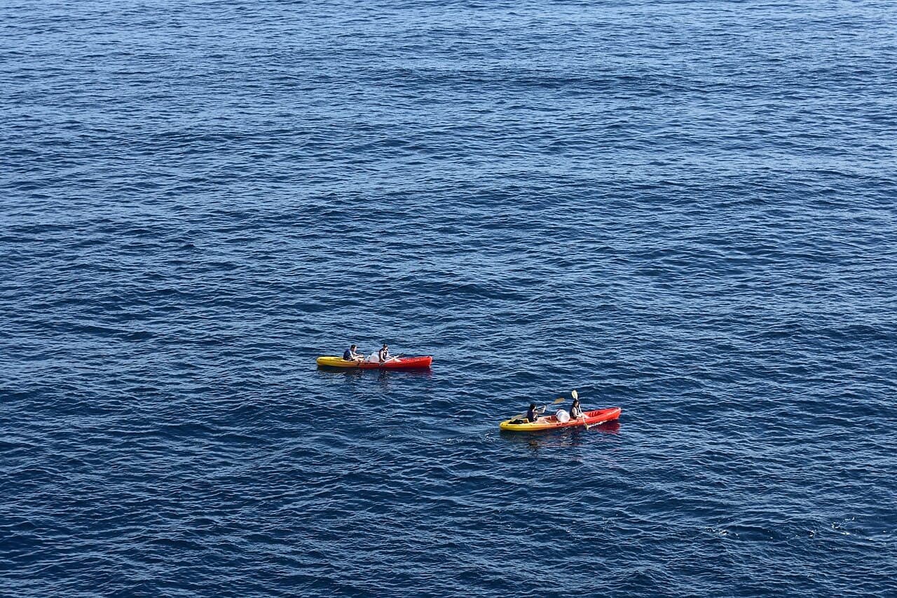 Sea kayaks below the walls of Dubrovnik
