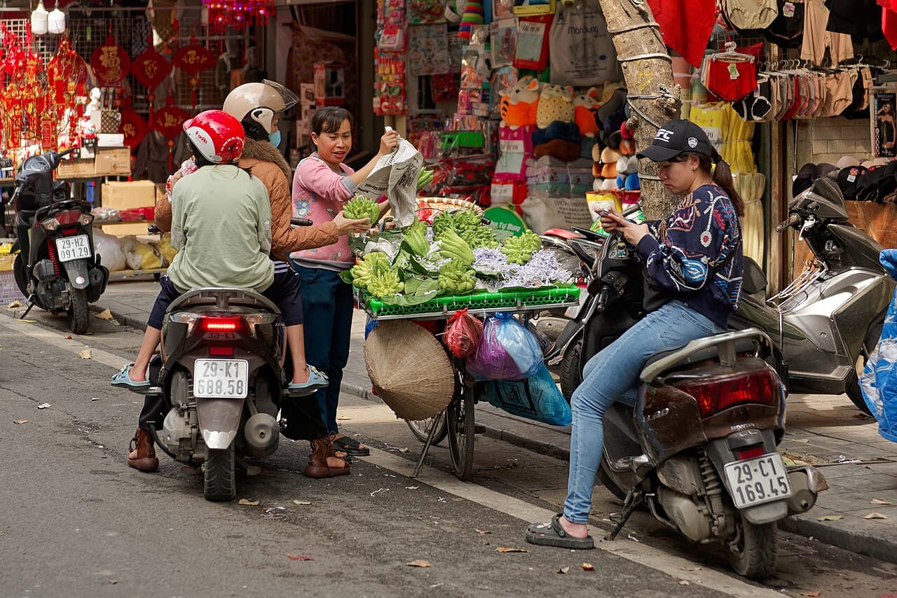A busy street in the Old Quarter, Hanoi
