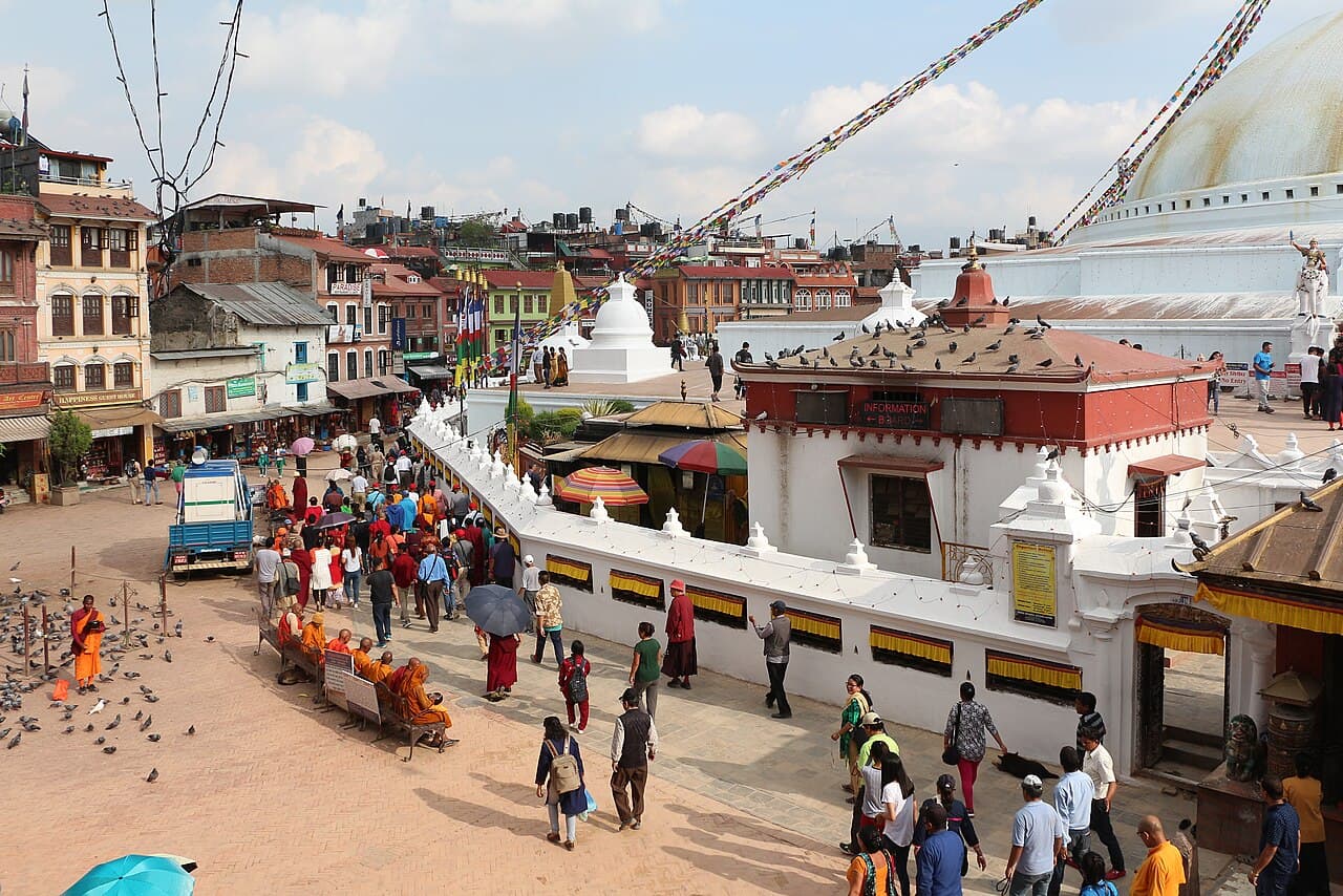 Pilgrims circling Boudhanath, Kathmandu