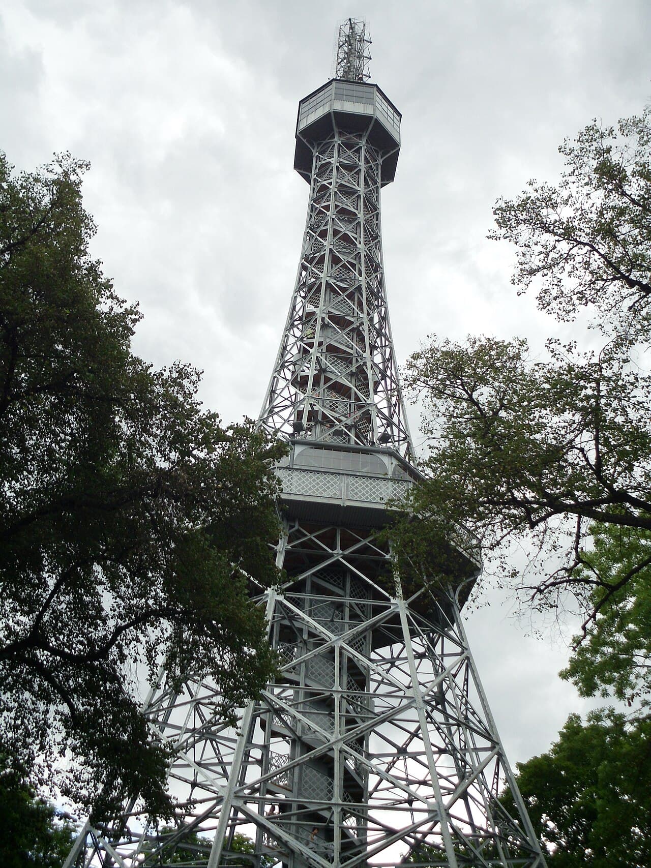 The Petřín lookout tower above Prague