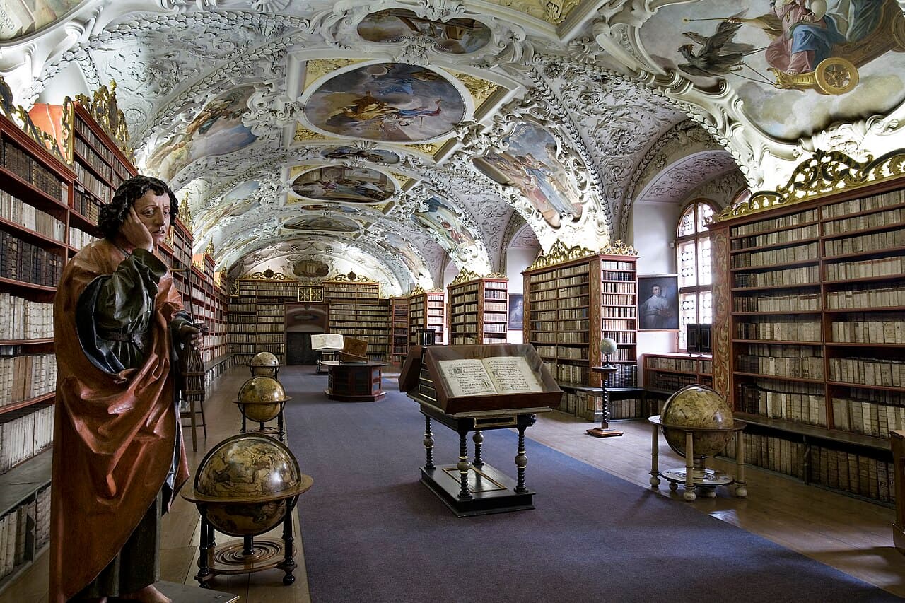 The baroque hall of the Strahov Monastery Library, Prague