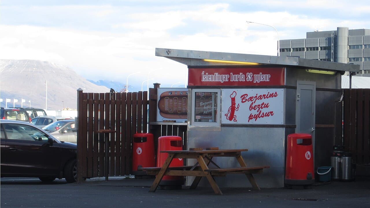 An Icelandic hot dog, Reykjavík
