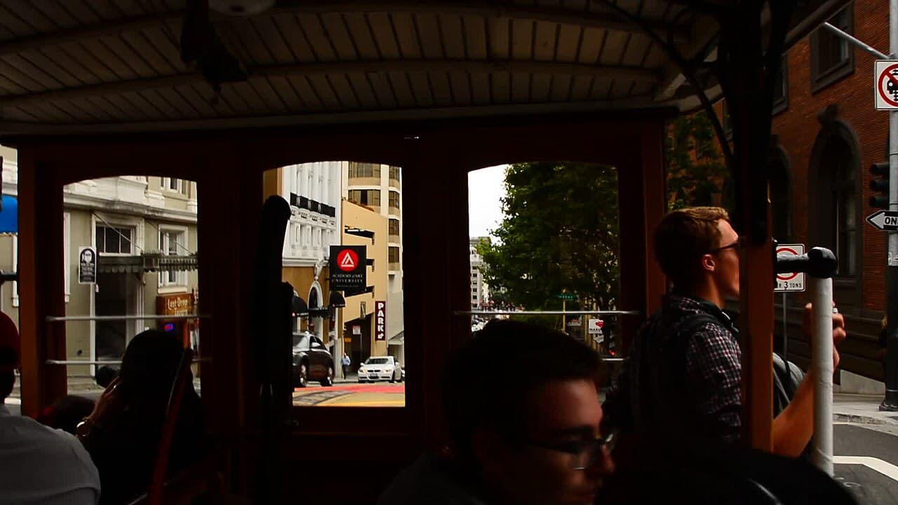 A cable car on a San Francisco hill