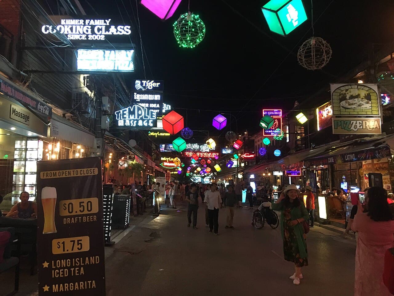 Pub Street at night, Siem Reap
