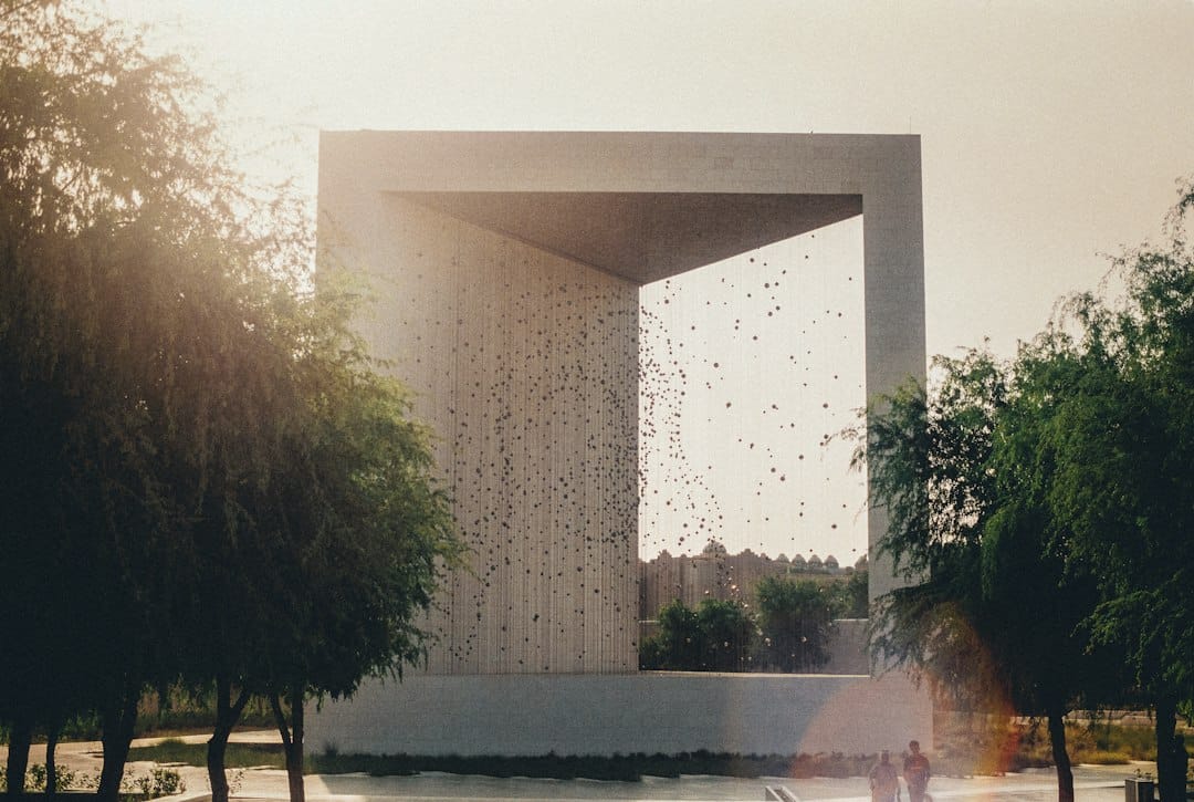 The Founder's Memorial monument in its gardens in Abu Dhabi
