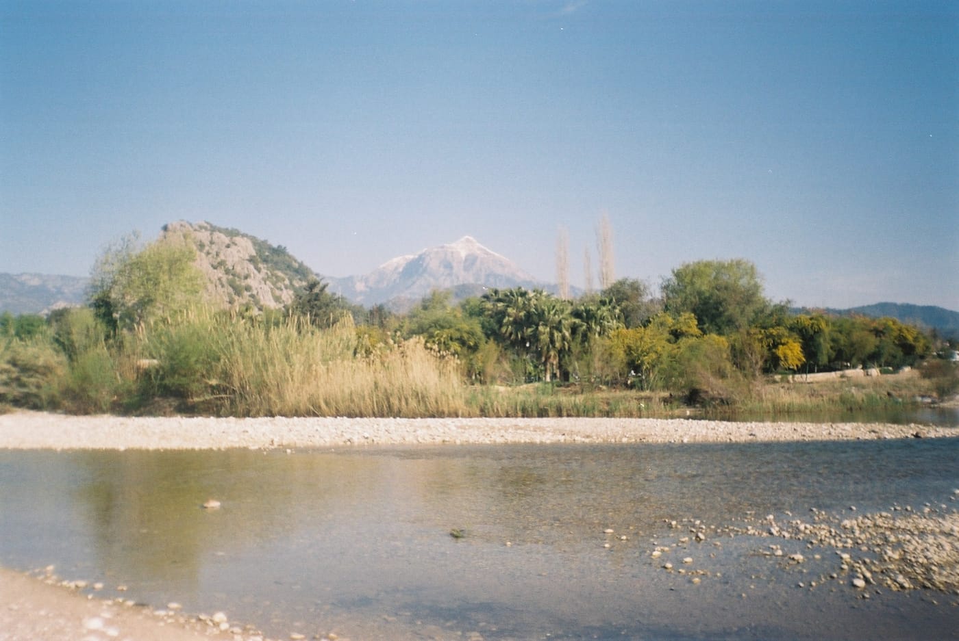 The quiet beach and mountains at Çıralı near Antalya