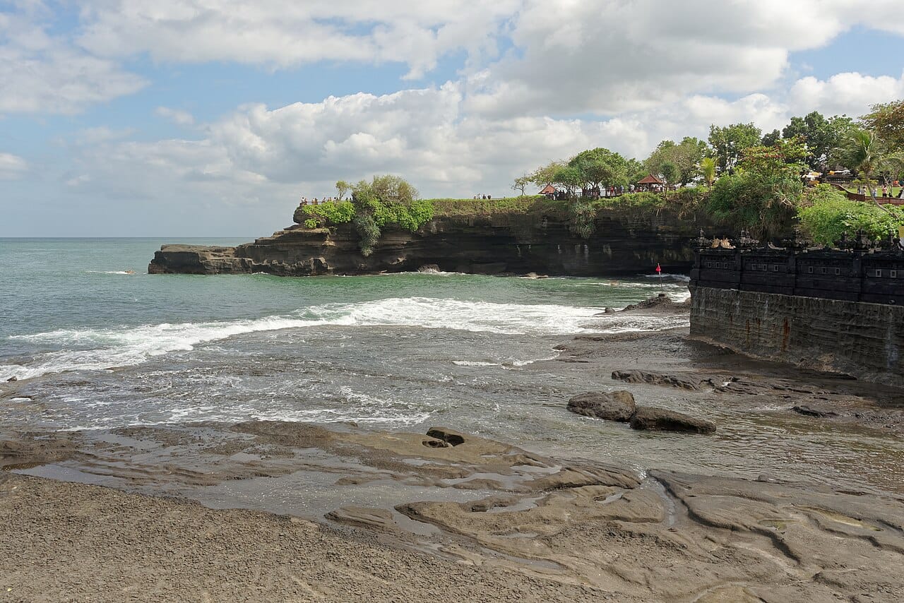Tanah Lot sea temple at sunset, Bali