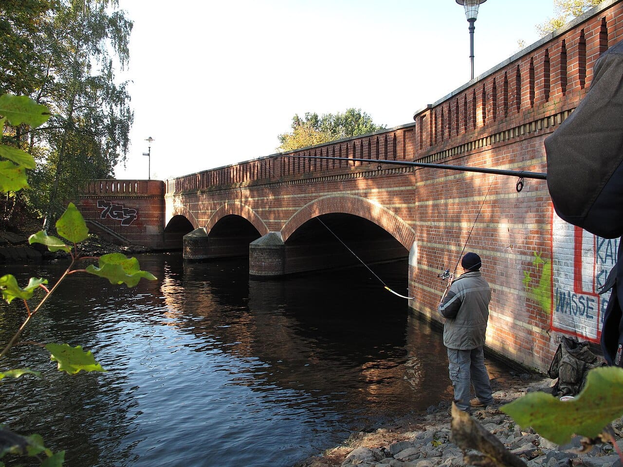 A bar-lined canal in Kreuzberg, Berlin