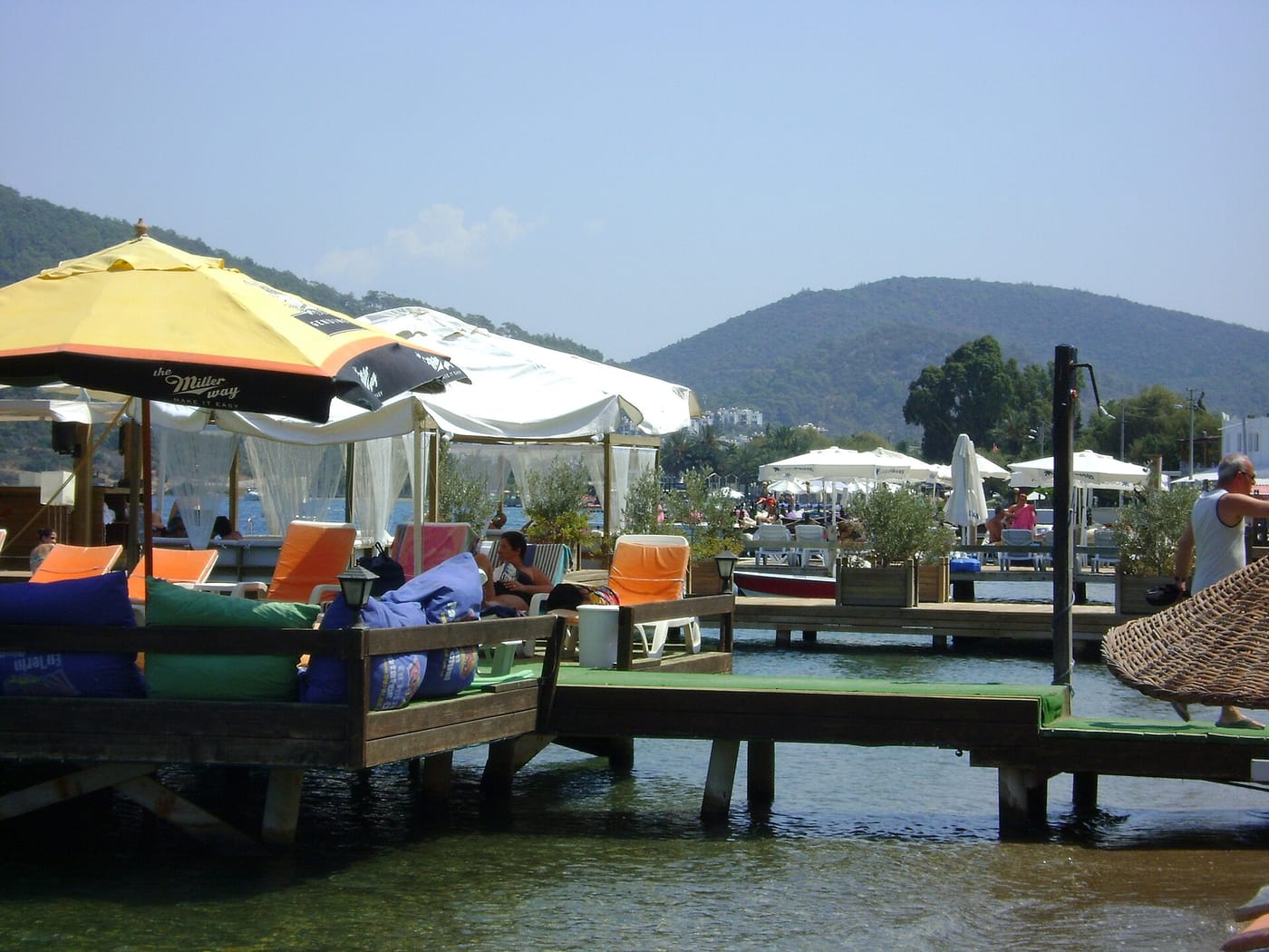 Jetty beach clubs at Türkbükü, Bodrum