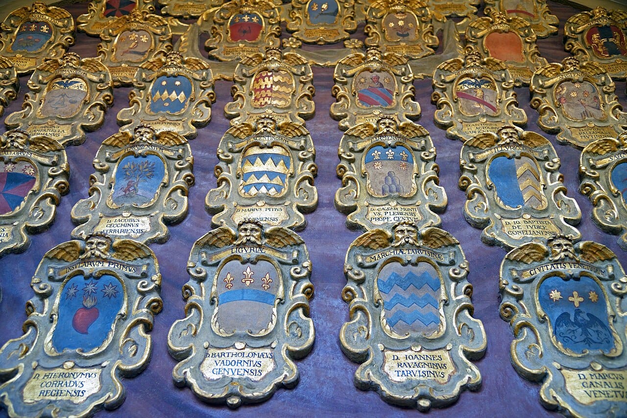 The wooden Anatomical Theatre of the Archiginnasio in Bologna