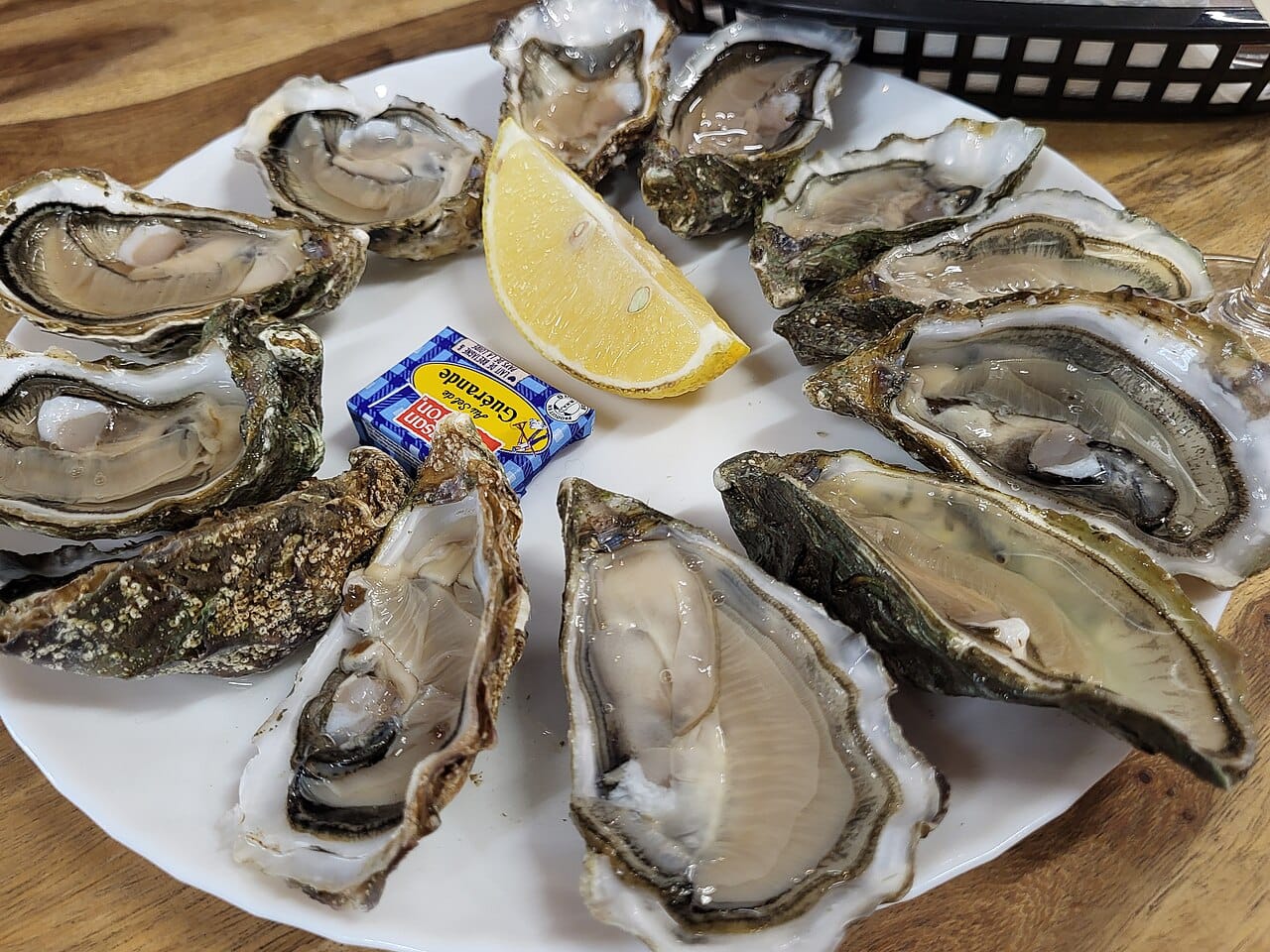 Oyster stalls at the Marché des Capucins in Bordeaux