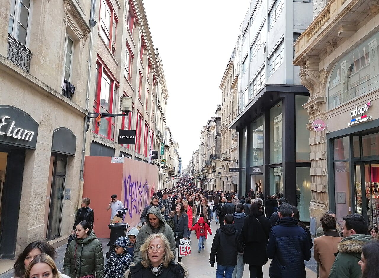 The pedestrian Rue Sainte-Catherine in Bordeaux