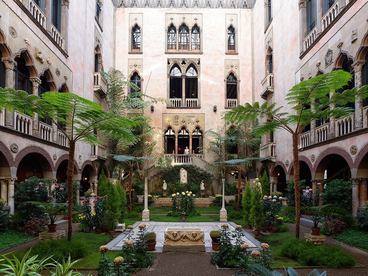 The courtyard of the Isabella Stewart Gardner Museum in Boston