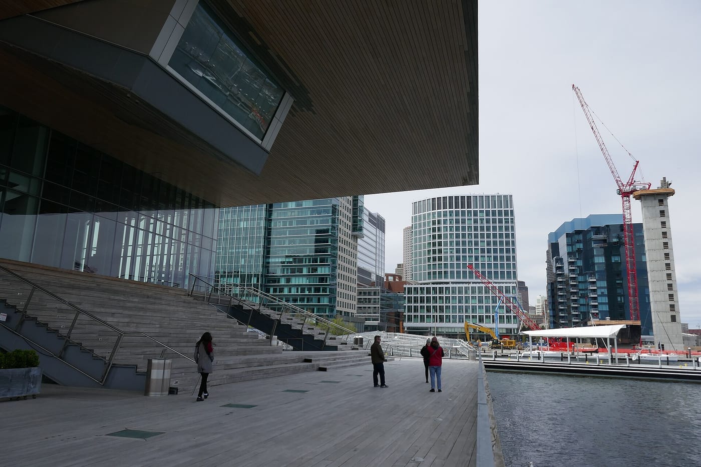 The cantilevered glass Institute of Contemporary Art on the Boston Seaport