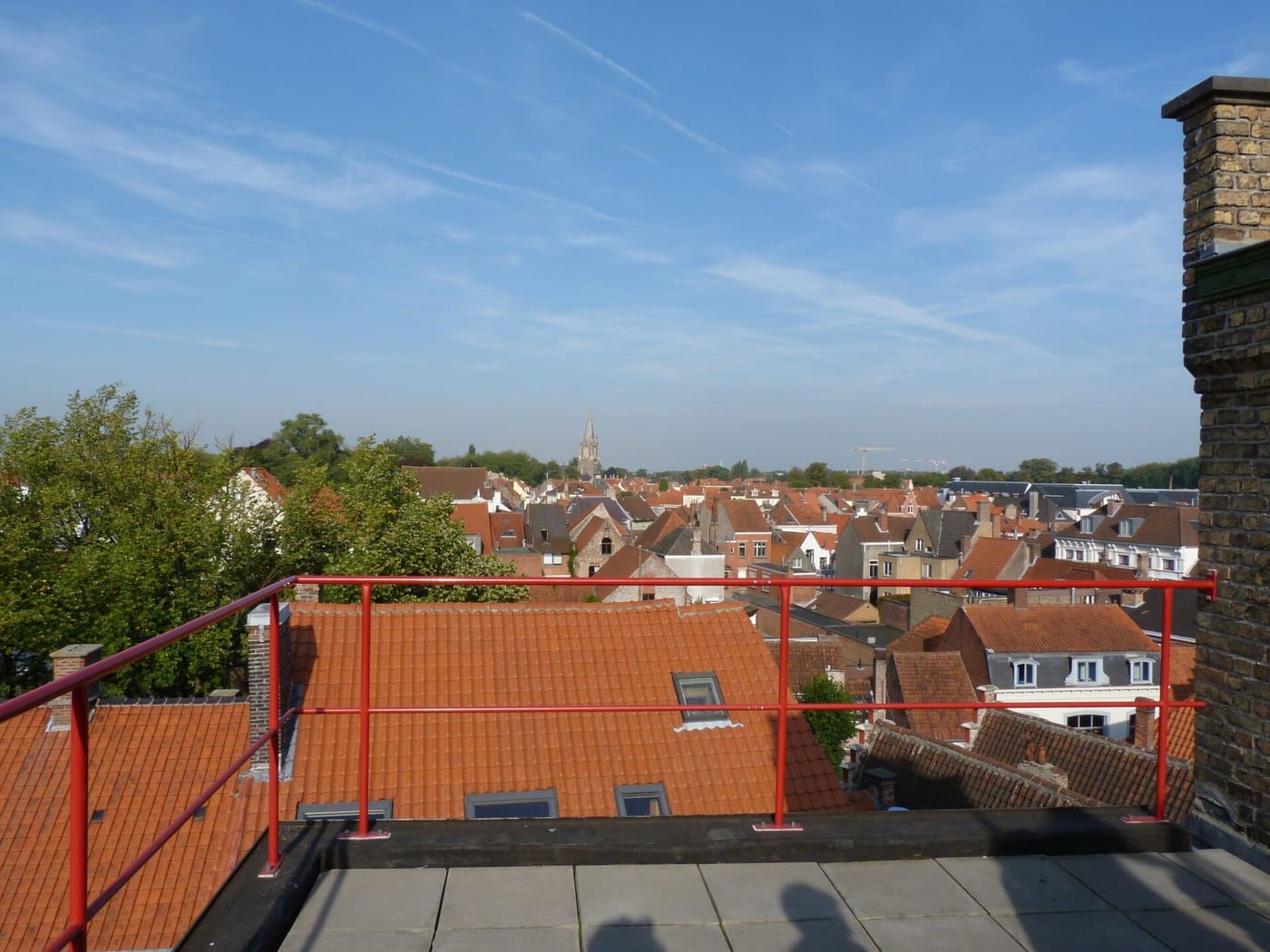 The rooftop view over Bruges from the De Halve Maan brewery