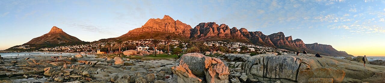 Camps Bay beach and the Twelve Apostles, Cape Town