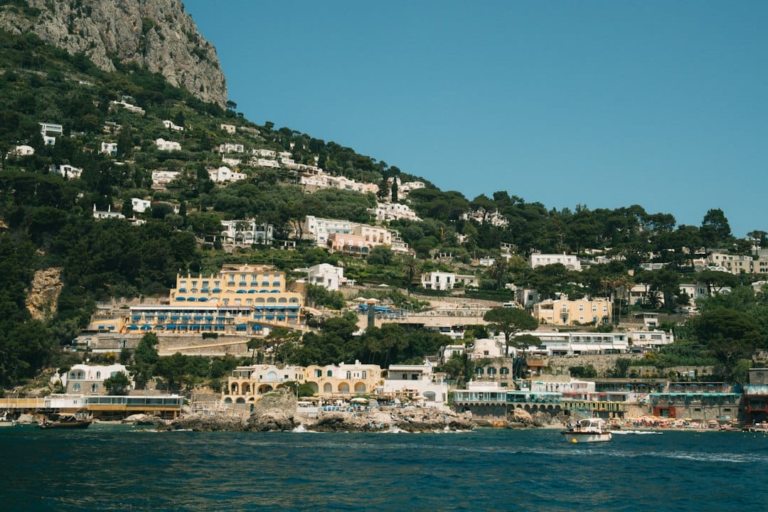A Marina Piccola beach club below the Faraglioni, Capri