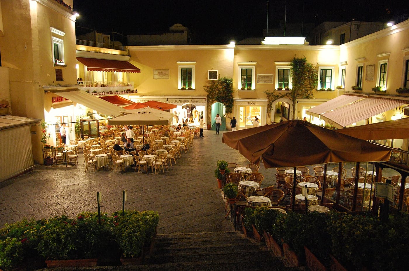 The café-lined Piazzetta, Capri