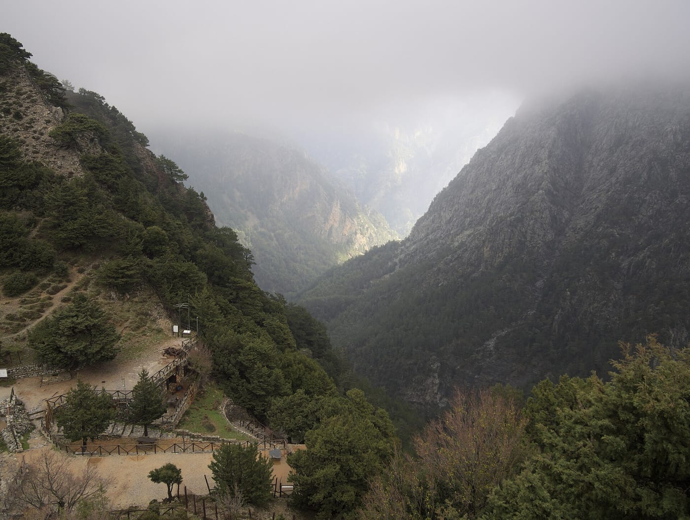 The dramatic cliffs of the Samaria Gorge in Crete