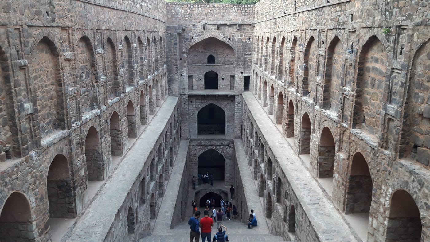 The deep stepped well of Agrasen ki Baoli in Delhi