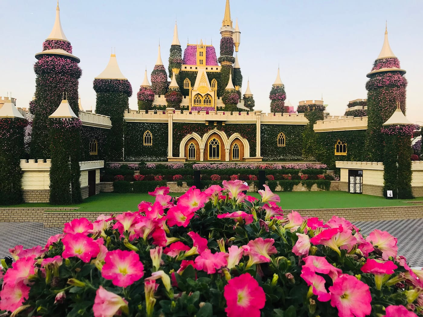 A flower-covered castle in the Dubai Miracle Garden