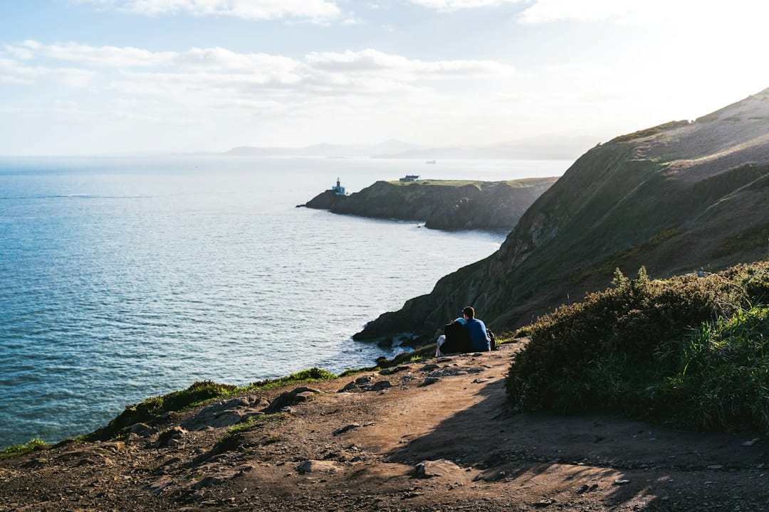 The cliff path above the sea on the Howth peninsula near Dublin