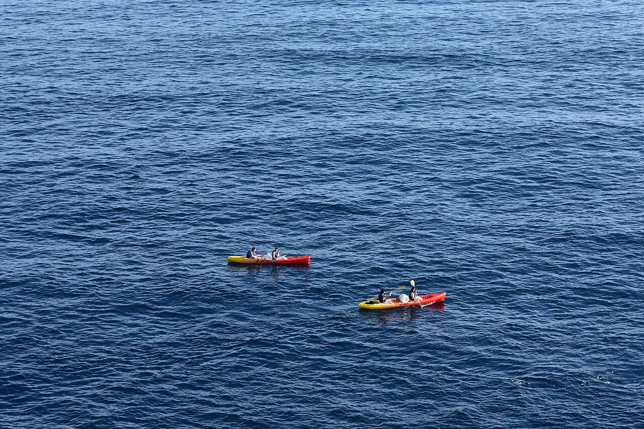Sea kayaks below the walls of Dubrovnik