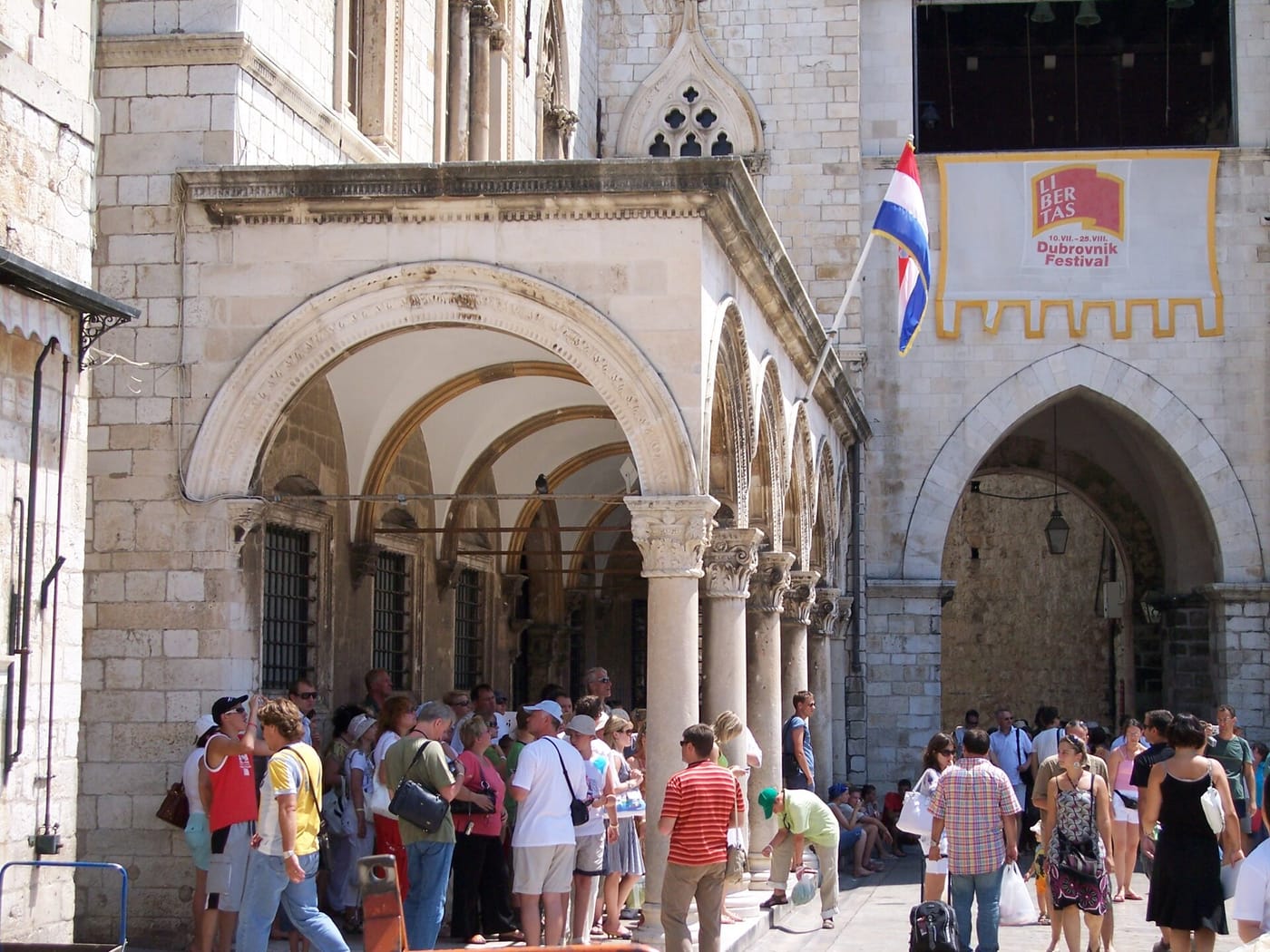 The arcaded Sponza Palace in Dubrovnik's old town