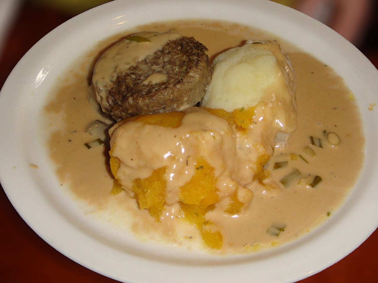 Haggis, neeps and tatties, a Scottish meal
