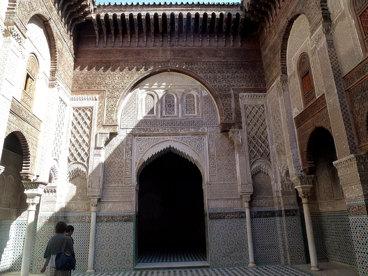 Zellij and carved plaster of the Al-Attarine Madrasa, Fez