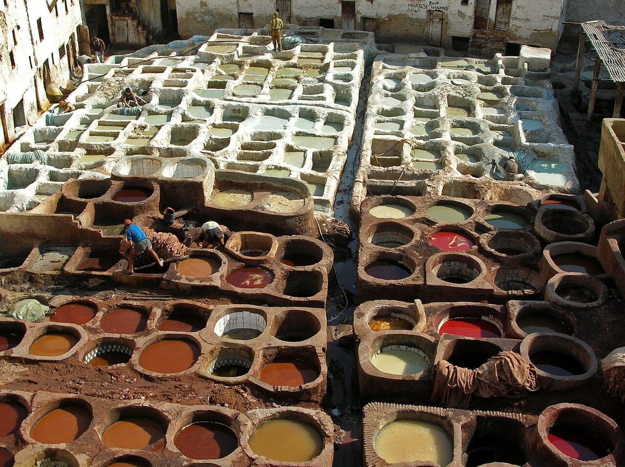 The dye vats of the Chouara tanneries, Fez