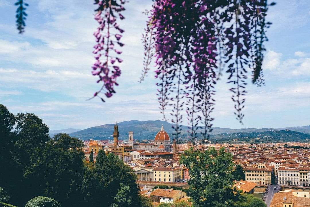 A wisteria-draped terrace overlooking Florence in the Bardini Garden