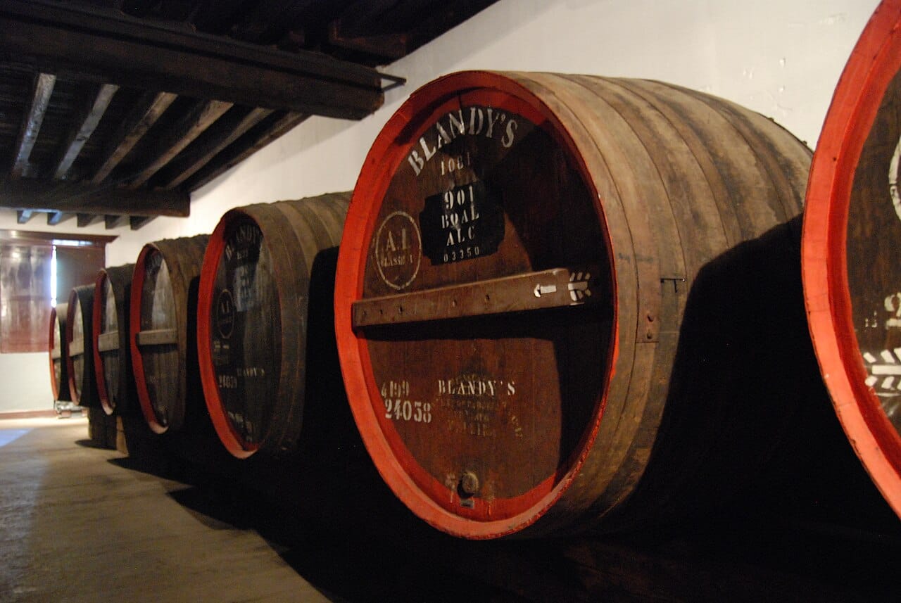 Madeira wine barrels at a Funchal lodge