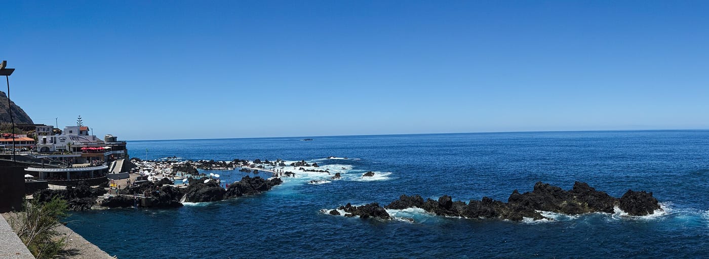 The black-lava natural sea pools at Porto Moniz in Madeira