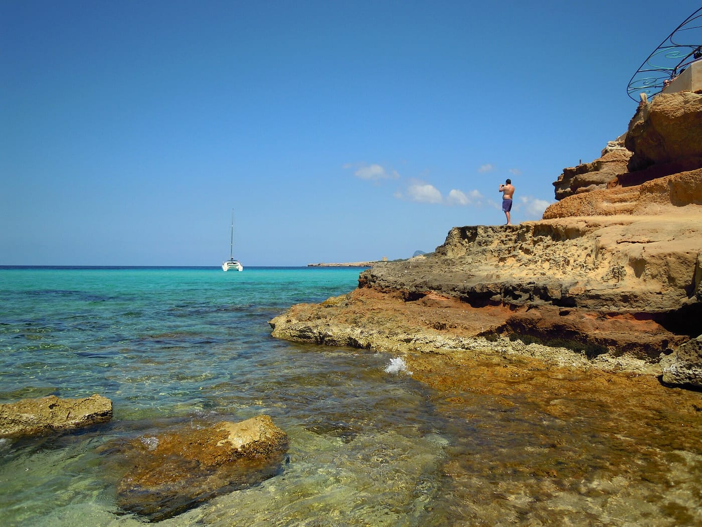 Turquoise water at Cala Comte, Ibiza