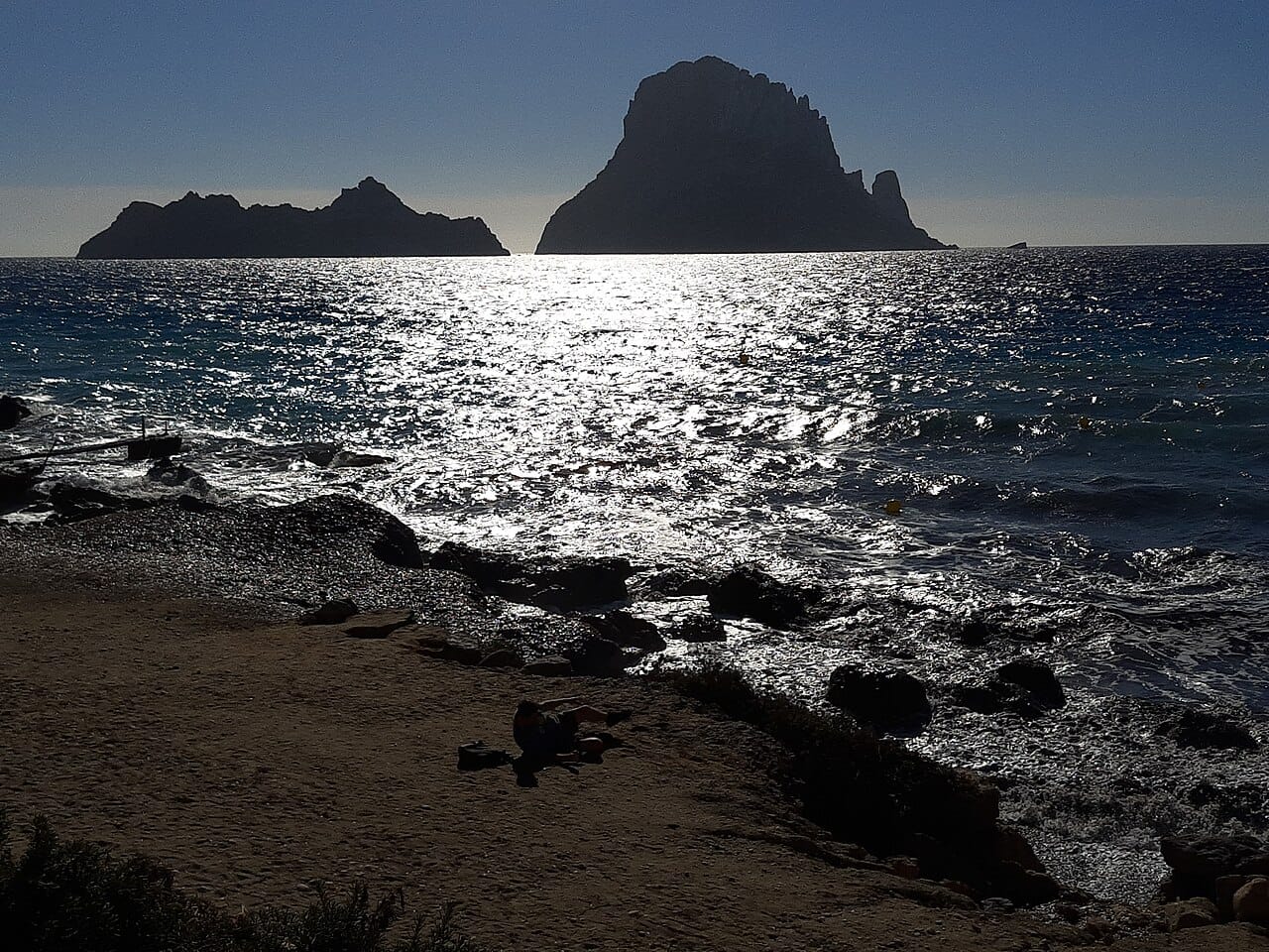 The rock of Es Vedrà at sunset, Ibiza