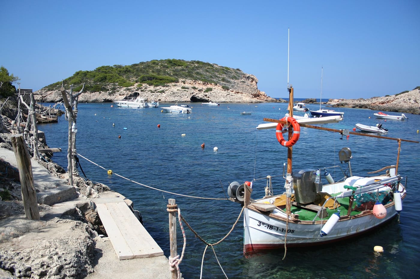 A calm cove at Portinatx, northern Ibiza