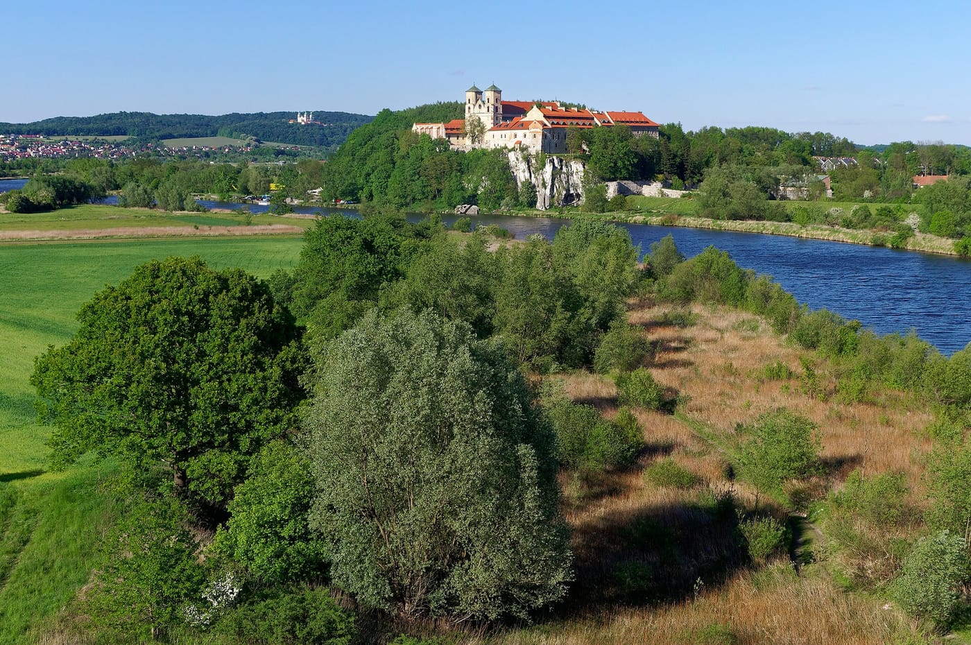 The Benedictine Tyniec Abbey on a cliff above the Vistula near Kraków