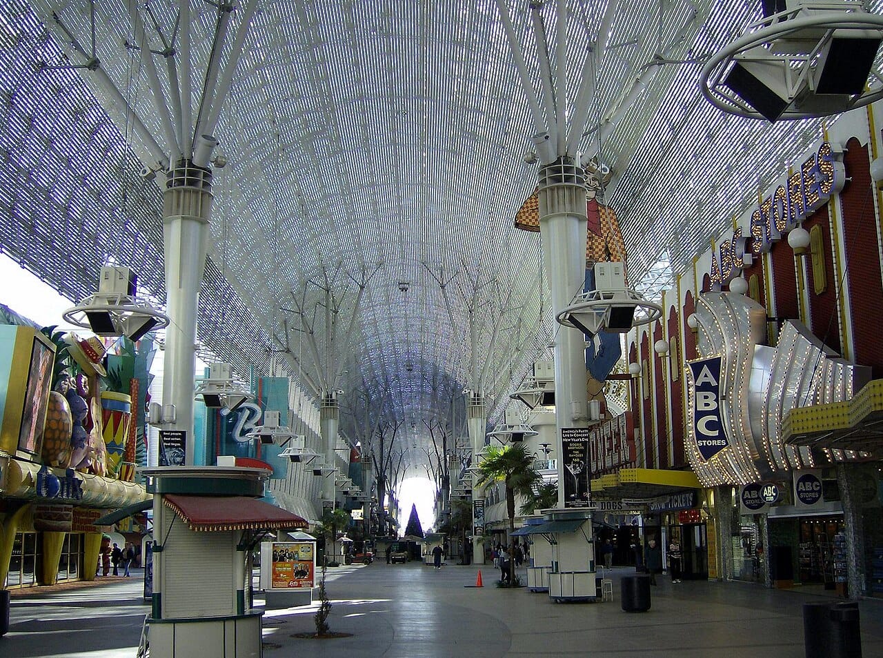 The LED canopy over Fremont Street in downtown Las Vegas