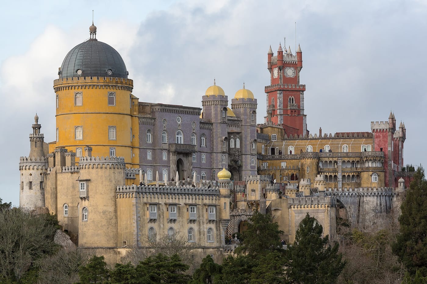 The colourful turrets of the Pena Palace above Sintra