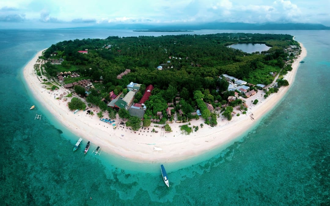 A car-free Gili island beach off Lombok