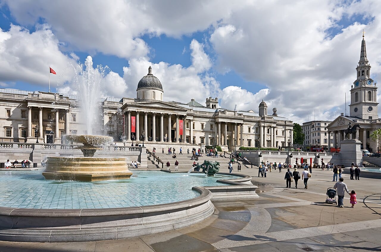 The National Gallery above Trafalgar Square